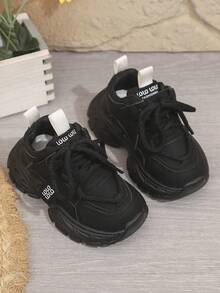 Giày thể thao trẻ em unisex thời trang tối giản, thoải mái, đế mềm, thoáng khí. - màu đen - Xem 1