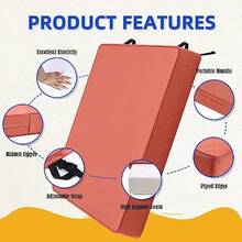 Cojines para silla de patio 24 x 24 pulgadas impermeables para muebles de patio resistentes a la decoloración jardín sofá silla almohadillas para orejas con asa y correas ajustables - Especias - Ver 3