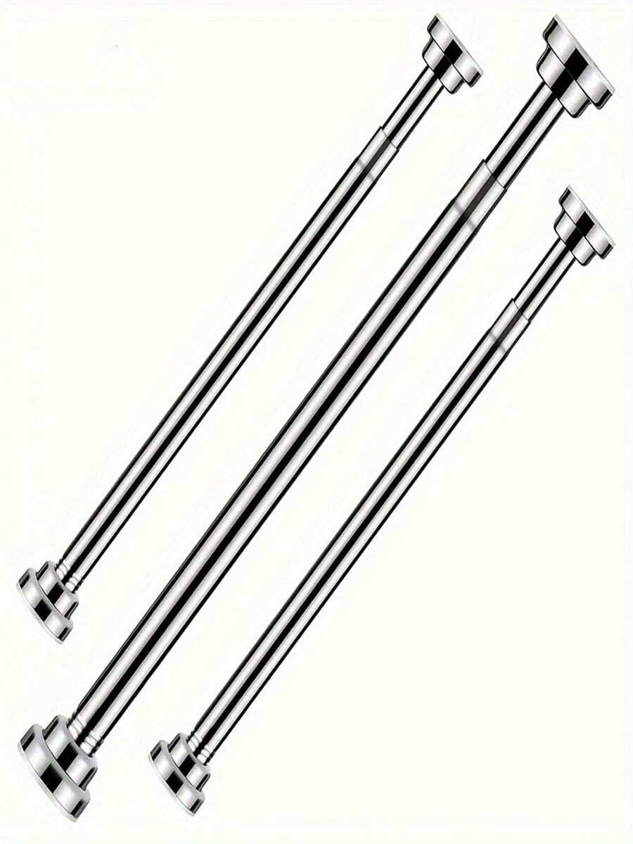 Thanh treo rèm tắm điều chỉnh được từ 41-77 inch, không cần khoan, chống trượt, chống gỉ, màu bạc, thích hợp cho phòng tắm, cửa sổ, tủ quần áo.