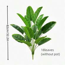 1件/3件 大號人造棕櫚植物，植物排列與天然植物相似，45英吋高人造香蕉樹，24片葉子，逼真塑料寬葉植物裝飾，人造植物 - 軍綠色 - 查看 6