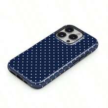 Navy Blue Polka Dot Phone Case, Compatible With IPhone 17, 16, 15, 14, 13, 12 Pro Max, Galaxy S25, S23, And Pixel - 1 cái - Xem 2
