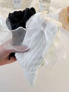 Lace Trim Ankle Socks Two Pairs Set - Multicolor - View 2