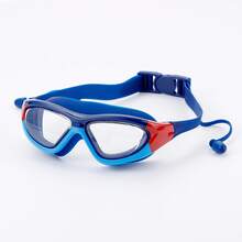 高清儿童泳镜，男女通用，防雾大镜框泳镜，舒适硅胶材质 - 彩色 - 查看 3