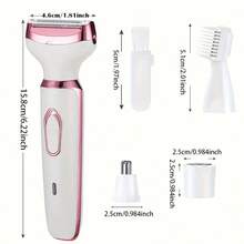 4-In-1 Women's Electric Shaver Set, Includes Electric Epilator, Bikini Trimmer, Eyebrow & Facial Hair Remover, Rechargeable & Portable, Gentle Care For Face, Legs, Perfect Gift For Women - Standard Model - View 11