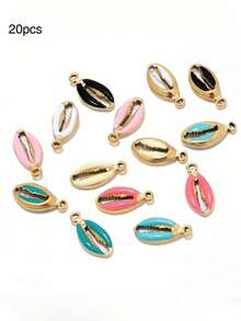 10个/20个/50个/100个随机混合3D珐琅贝壳吊坠配件，DIY项链手链耳环手工小饰品配件 - 鉗子 - 查看 34