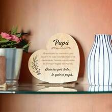 1pc Wooden Father's Day Card, Special Gift Decor For Dad's Birthday, Happy Father's Day - A - View 5