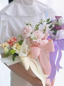 Hộp quà hoa hồng đơn hình nơ (10 chiếc), hộp hoa ngày Valentine, túi quà sự kiện, hộp hoa giấy Kraft, túi đựng hoa, thích hợp làm quà tốt nghiệp, quà Ngày của Mẹ, v.v. - nơ - Xem 8