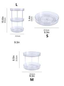 1个360°旋转化妆品收纳盒，大容量透明梳妆台收纳盒，可收纳化妆品、珠宝和杂物 - 無色 - 查看 3