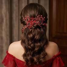 Lược cài tóc pha lê thủ công thanh lịch, phụ kiện tóc cô dâu cho đám cưới. - Nhiều màu - Xem 1
