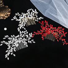 Lược cài tóc pha lê thủ công thanh lịch, phụ kiện tóc cô dâu cho đám cưới. - Nhiều màu - Xem 2
