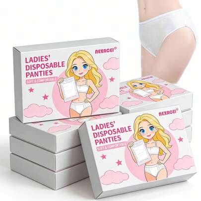 5 pièces/paquet Sous-vêtements jetables pour femmes enceintes et en post-partum, culottes stériles pour les voyages et les affaires, shorts jetables pour l'extérieur, culottes jetables pour dames, sous-vêtements de voyage pour femmes, fournitures pour les menstruations et le post-partum - Accessoires de voyage, chaque pièce emballée individuellement