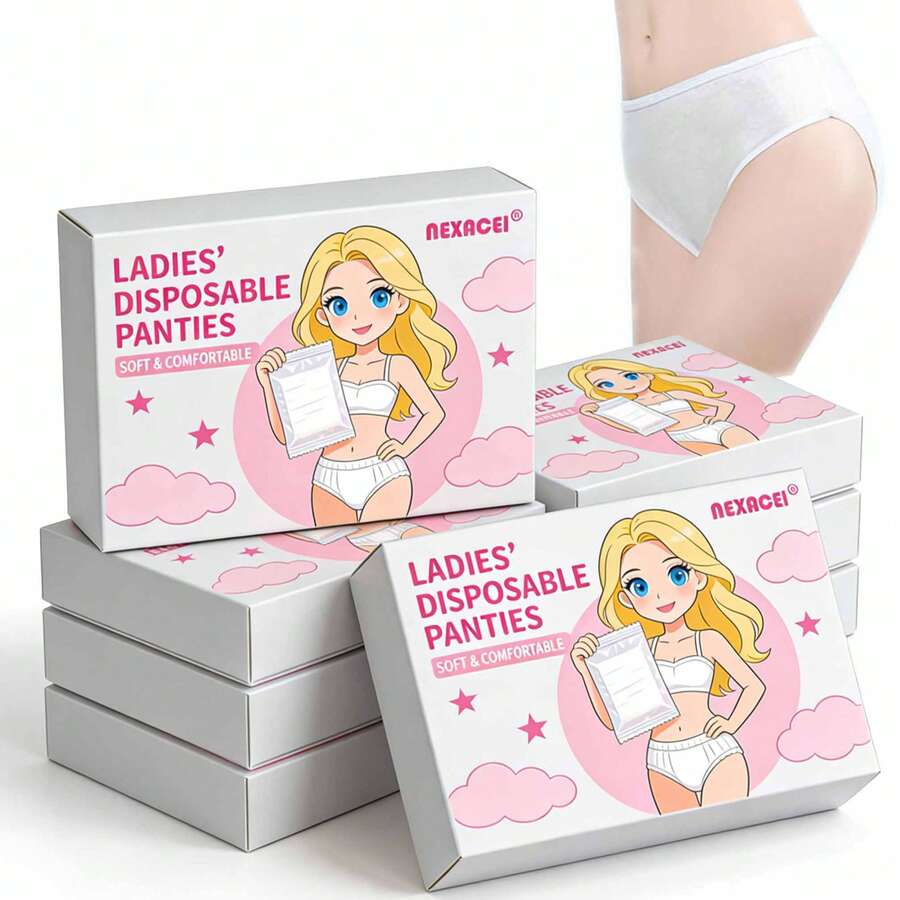 5条/包孕妇及产后一次性内裤，旅行及商务出行专用无菌内裤，户外一次性短裤，女士一次性内裤，女士户外旅行内裤，经期及产后用品 - 旅行配件，每条独立包装 - 查看 1