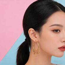 6pcs Stainless Steel PVD Gold Plated Round Earring Hooks, DIY Pendant Jewelry Making Supplies - Earrings - View 6