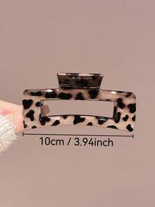 4pcs/Set Women's Chic Leopard Print Rectangular Criss-Cross Curved Hair Claw Hair Clips, Fashion Versatile Elegant Minimalist, Suitable For Daily, Casual, Party, Beach, Vacation, Hairstyling, Face/Hair Washing, Makeup, Outfit Accessories, Spring/Summer/Autumn/Winter,Travel,Birthday - Multicolor - View 5