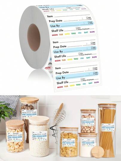 300pcs Removable Food Labels, Water/Oil/Tear Resistant Freezer Pantry Labels, Removable Freezer & Food Storage Labels, For Food Containers Jars Kitchen Restaurant Storage Labels