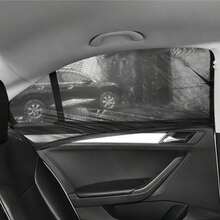 2/4 piezas Cortina de malla para ventana de coche, protección solar, anti-mosquitos, protección UV, alta elasticidad, fácil instalación, accesorios para automóvil - A - Ver 1