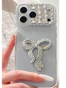 新款大窗口系列精准打孔手工蝴蝶结丝带糖果壳,适用于 17 Pro Max/16 Pro Max - 銀色 - 查看 14