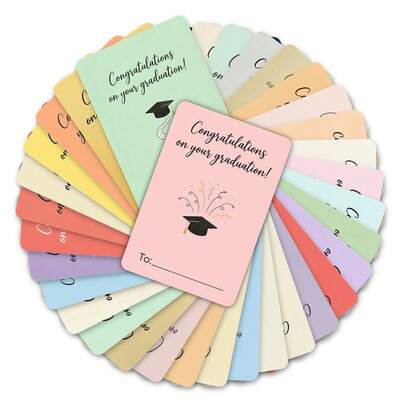36 قطعة. بطاقات تذكارية "تهنئة على تخرجك". بطاقات تهنئة لموسم التخرج. تبادل الطلاب لهدايا التخرج. بطاقات بركة مؤثرة.