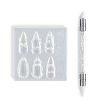 Khuôn nặn móng tay silicon hình cánh hoa mùa xuân hè, khuôn mẫu thiết kế móng tay tự làm hình hoa ly và hoa anh đào, dụng cụ tạo hình móng tay. - Trong sáng - Xem 14