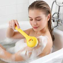 1pc Long Handle Silicone Bath Brush - Soft Bristles For Exfoliating & Massaging Back, Suitable For All Skin Tones, Durable & Easy To Clean Household Bathing Tool, Convenient Design, Hygienic Material, Essential For Home SPA - A - View 4