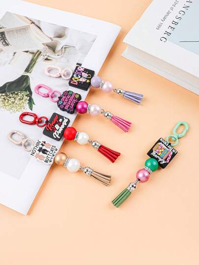 1pc Medical Theme Beaded Keychain, "Doctor" Silicone Tag With Butterfly Decor, Faux Pearl Beads And Tassel Accents, Ideal Gift For Doctor's Day And Graduation Season