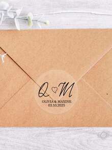 Nhãn dán tên/ngày cưới tùy chỉnh, nhãn dán tròn cá nhân hóa, nhãn dán cưới có thể tùy chỉnh, nhãn dán cảm ơn - Nhiều màu - Xem 4