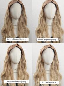 Tóc giả dài xoăn 24 inch bằng sợi tổng hợp, có băng đô tháo rời, chịu nhiệt, phù hợp cho phụ nữ. - Nhiều màu - Xem 9