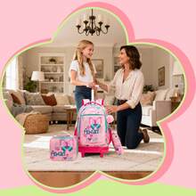 3件套儿童拉杆背包，男女童通用，含午餐包和铅笔盒，返校必备 - 兒童拉桿包 - 查看 8