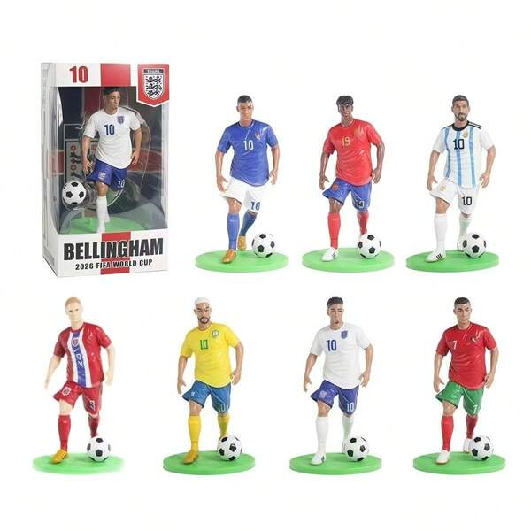 FIFA Figura decorativa del Festival de Fútbol 2026, decoración de escritorio con tema deportivo, regalo de fiesta, regalo de cumpleaños, bebé de fútbol de dibujos animados, ligero, duradero, resistente a los arañazos, adecuado para el día del partido, toma de fotos, traslado, viaje, hogar, oficina, colección de aficionados al deporte