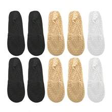 chuanwa(2) 1/5/10 双 Pure Desire 女士夏季薄款性感蕾丝梅花图案船袜 - 彩色 - 查看 24