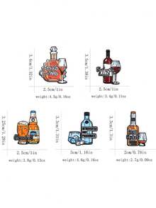 5 chiếc ghim cài áo hình cốc nước ngộ nghĩnh, sáng tạo, phụ kiện thời trang cá nhân hóa bằng chữ cái tiếng Anh cho chai nước. - Nhiều màu - Xem 7