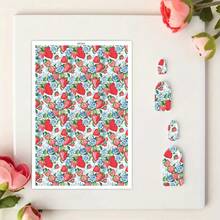 1pc Fruit Pattern (Cherry/Watermelon/Lemon/Strawberry) Transfer Paper, Size 5.82*3.93 Inches, Specialized For DIY Jewelry Earring Creation High Polymer Transfer Paper - Multicolor - View 17