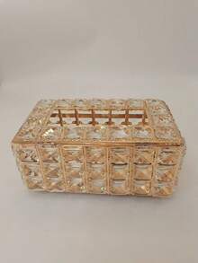 豪华家用纸巾架，闪亮水晶纸巾盒，浴室/桌面装饰纸巾盒 - 彩色 - 查看 11