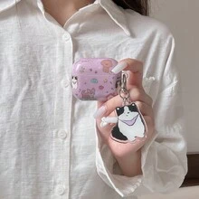 Cartoon Puppy Earphone Case, House Printed Earphone Cover, IMD Purple Bluetooth Earphone Protective Case, Suitable For AirPods 1/2/3/4/Pro - Purple - View 12