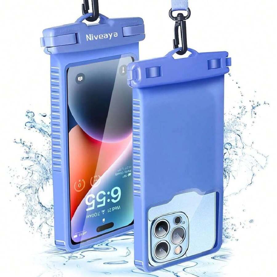IPX8 Waterproof Pe Pouch Case Compatible For IPe 17 16 15 14 13 12 Pro Max Up To 7", Cruise Ship Essentials Must Haves Dry Bag For Vacation Beach Travel Kayak Accessories,44289584 - 淺灰紫 - 查看 1