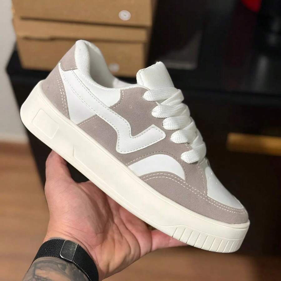 Moretto Campus Unisex Casual Skate Shoes, Super Comfortable, Premium Line, Everyday Wear, Men's And Women's, New Release 2025, Super Lightweight, Perfect For Work, Affordable - VTZ.plat.GRAY - 查看 1