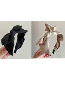 3条装女士时尚缎面蝴蝶结发带，适合日常佩戴、居家、洗脸、上学、海滩、办公室、派对、节日、生日、返校、新年、母亲节礼物等场合。发带/发箍/发箍/头饰 - 彩色 - 查看 4