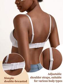 Sujetador inalámbrico push-up para mujer - Soporte cómodo todo el día, ajuste sin costuras - Blanco - Ver 5