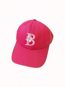 1pc Solid Color Open Back Ponytail Baseball Cap With 26 Letters, Women Fashion Sports Sun Hat For Outdoor UV Protection,Summer,Beach - Hot Pink - View 6