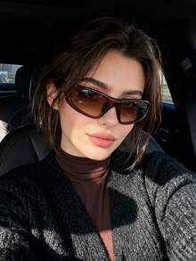 1pc Unisex Y2K Style Asymmetric Futuristic Fashion Fashion Glasses - Multicolor - View 2