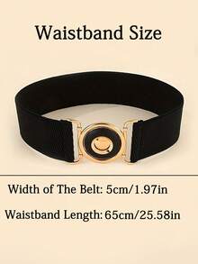 3pcs Women's Fashion Elegant Minimalist Elastic Waist Belt, Dress Trench Coat Matching Waistband, Elastic Band With Buckle - Multicolor - View 4
