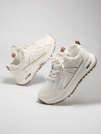 女士轻便系带运动鞋，透气减震设计，防滑橡胶鞋底，适合日常穿着