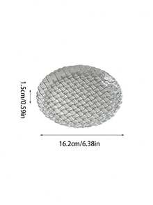 1个/2个装透明编织玻璃盘，高品质甜点、水果、小吃盘，适用于咖啡馆、家庭、餐厅、派对、舞会、办公室等场合。 - 彩色 - 查看 3