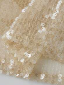 Women Sequin Maxi Skirt Low Rise See Through Sparkly Bodycon Long Mermaid Skirt Summer  Coquette Beachwear - 香檳色 - 查看 4