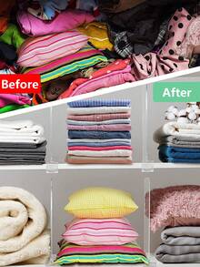 Bộ 1/2/4 tấm vách ngăn tủ quần áo bằng acrylic trong suốt, vách ngăn giá đựng đồ, vách ngăn ngăn kéo, dụng cụ sắp xếp tủ quần áo cho quần áo, ví trên kệ gỗ hoặc kệ đứng trong phòng ngủ, tủ quần áo, bàn làm việc, nhà bếp, văn phòng. - Nhiều màu - Xem 8