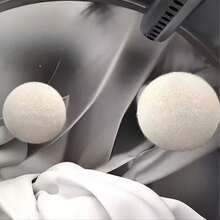 1个/5个装 XL号优质天然羊毛烘干球 - 可替代烘干纸和柔顺剂 - 洗衣烘干球，优质天然针织烘干球 - 可替代烘干纸和柔顺剂 - 洗衣烘干球，烘干纸，防静电针织烘干球，可重复使用的柔顺剂，针织烘干球，洗衣机配件，DIY毛毡球吊坠 - 白色 - 查看 9