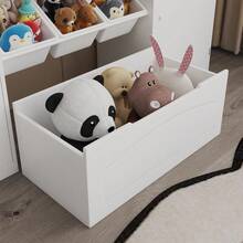 Huisuilinss Toy Storage Organizer,Toy Organizers And Storage With 6 Removable Bins & 6 Cubbies,Kids Bookshelf Bookcase With Movable Chests For Playroom Bedroom Classroom Kindergarten - White - View 5
