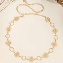 1pc Women's Summer Beach Waist Chain/Gold Waist Belt, Millennium Accessories Waist Chain, Pants Chain, Multi-Layer Sun & Moon Chain Waist Belt, Beach Dress Body Chain, Metal Waist Chain, Boho Waist Beads Pants Chain, Silver Waist Chain, Body Jewelry, Gothic Style Accessories, Western Style Gold Chain Waist Belt, Daily Commute Waist Sash Dress Accessory, Suitable For Daily Gatherings And Vacation Wear Coachella - Multicolor - View 1