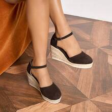 2023 Spring/Summer New Fashion Thick Bottom Woven Wedge Sandals For Women - Brown - View 14