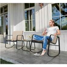 Mesa Sala Exterior para Jardin 4 Piezas con Cojin para el Asiento Tipo Rattan Sala para Exteriores Durable Moderna Practica Ideal para tu Jardin o Balcon - Beis - Ver 3